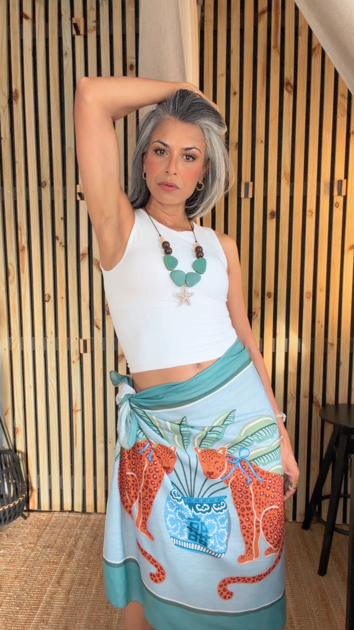 Falda Wrap Leopardos — Made in Italy