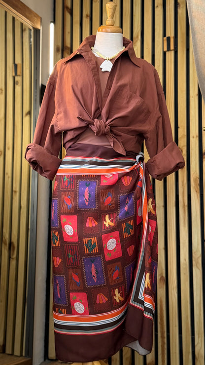 Falda Wrap Mediterránea — Made in Italy