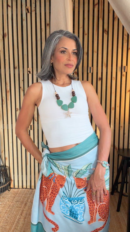Falda Wrap Leopardos — Made in Italy