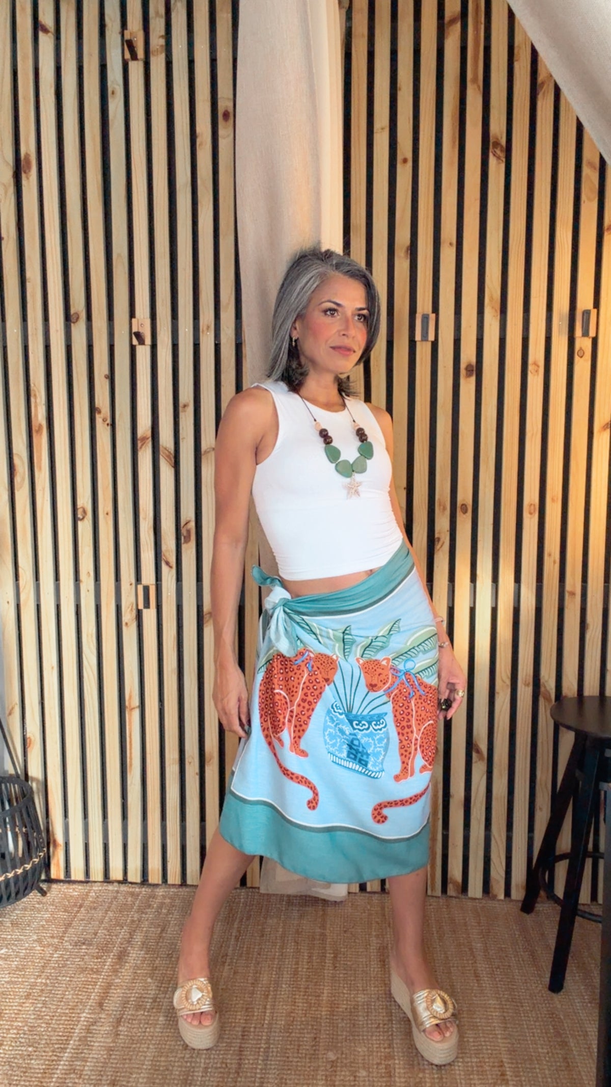 Falda Wrap Leopardos — Made in Italy