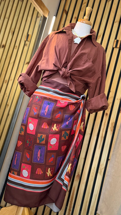 Falda Wrap Mediterránea — Made in Italy