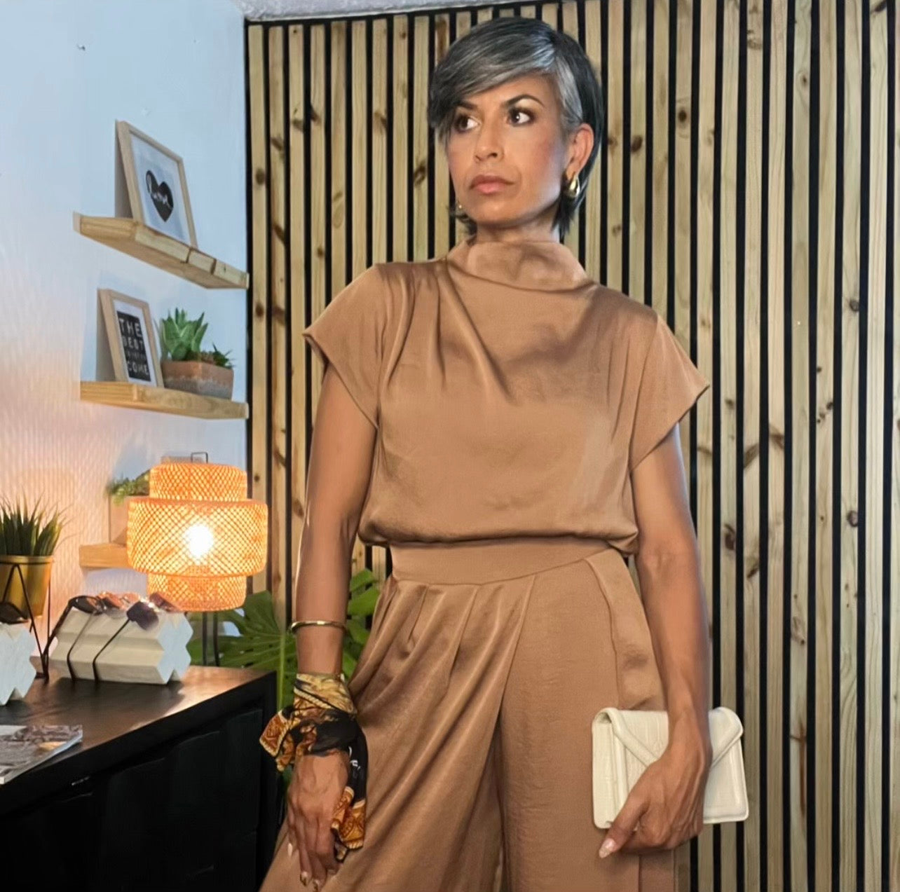 Azymetric Coffee Pant Set