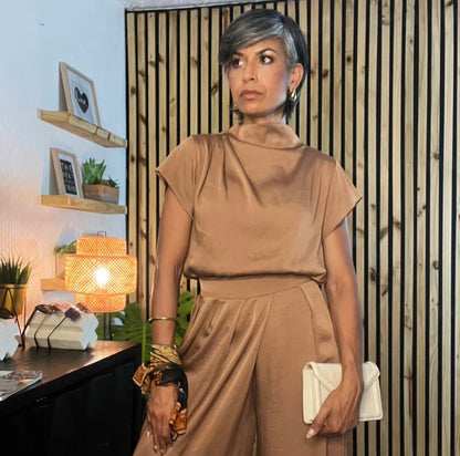 Azymetric Coffee Pant Set